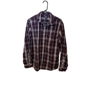 Mens Urban Pipeline Burgundy Plaid Long Sleeve Button-Up Shirt L